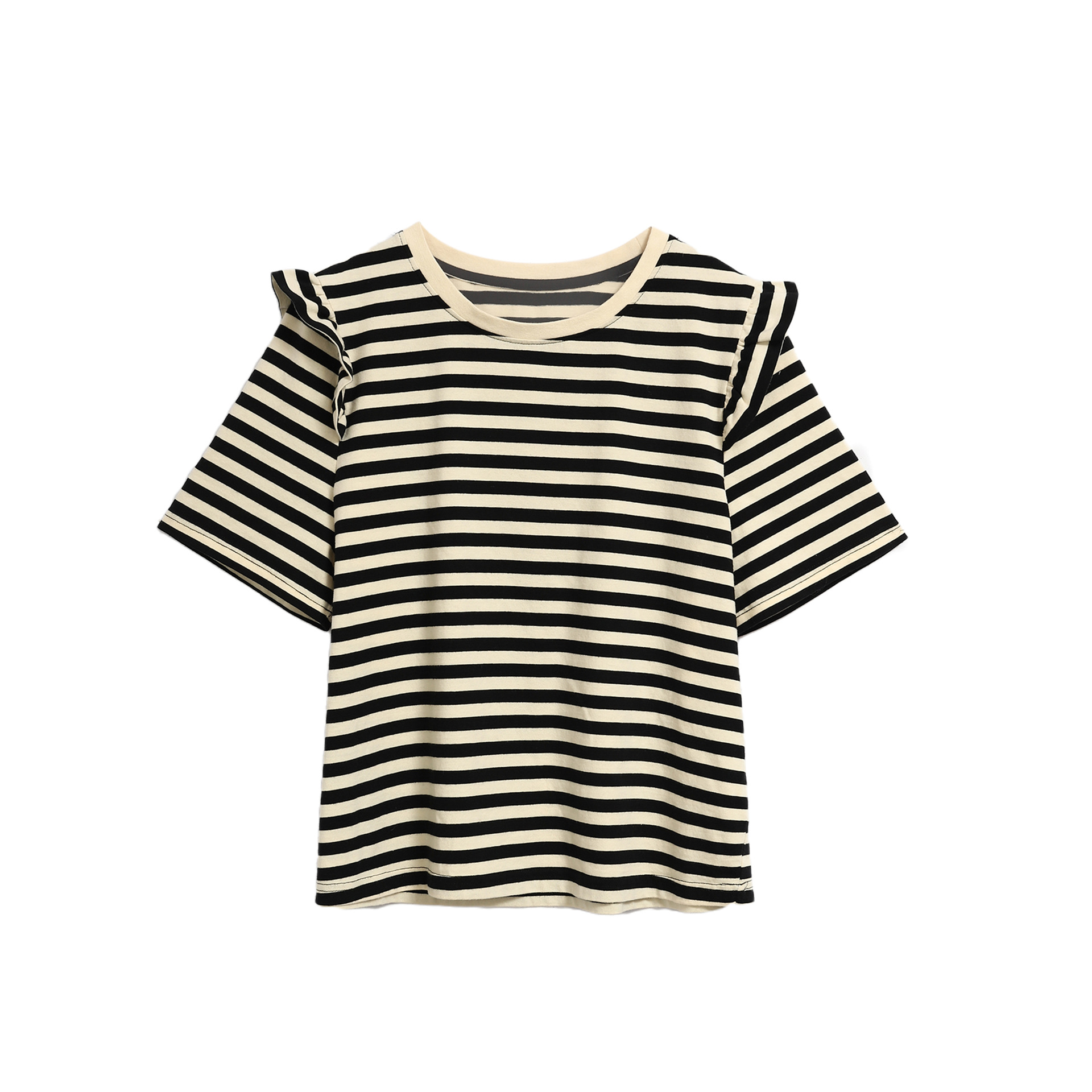 تی شرت زنانه راه راه سیاه و سفید فرانسوی آستین کوتاه تابستانی زنانه  سایزSتاXLکد 12199