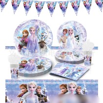 ست 9 تیکه تم تولد دخترانه طرح Frozen  کد 40794