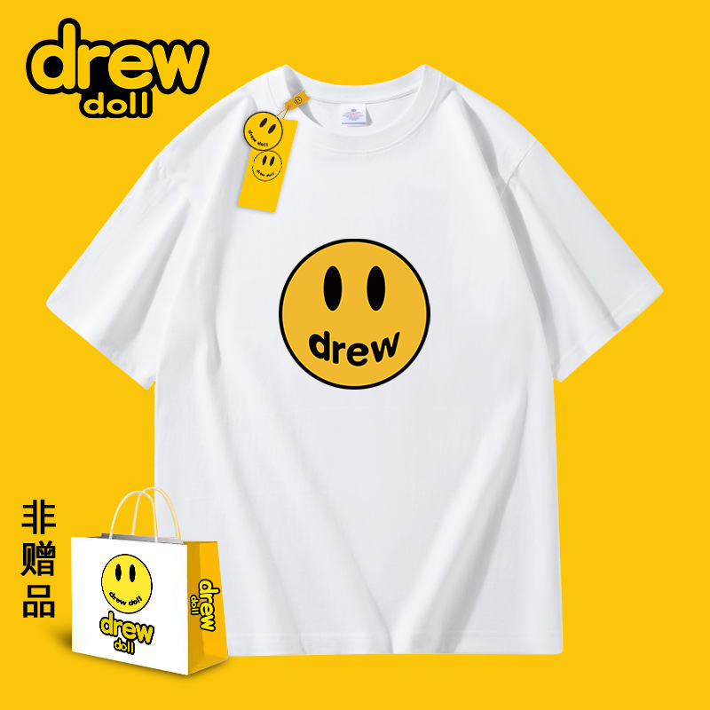تی شرت مردانه DREW طرح اسمایل سایز S تا 4XL کد 12307