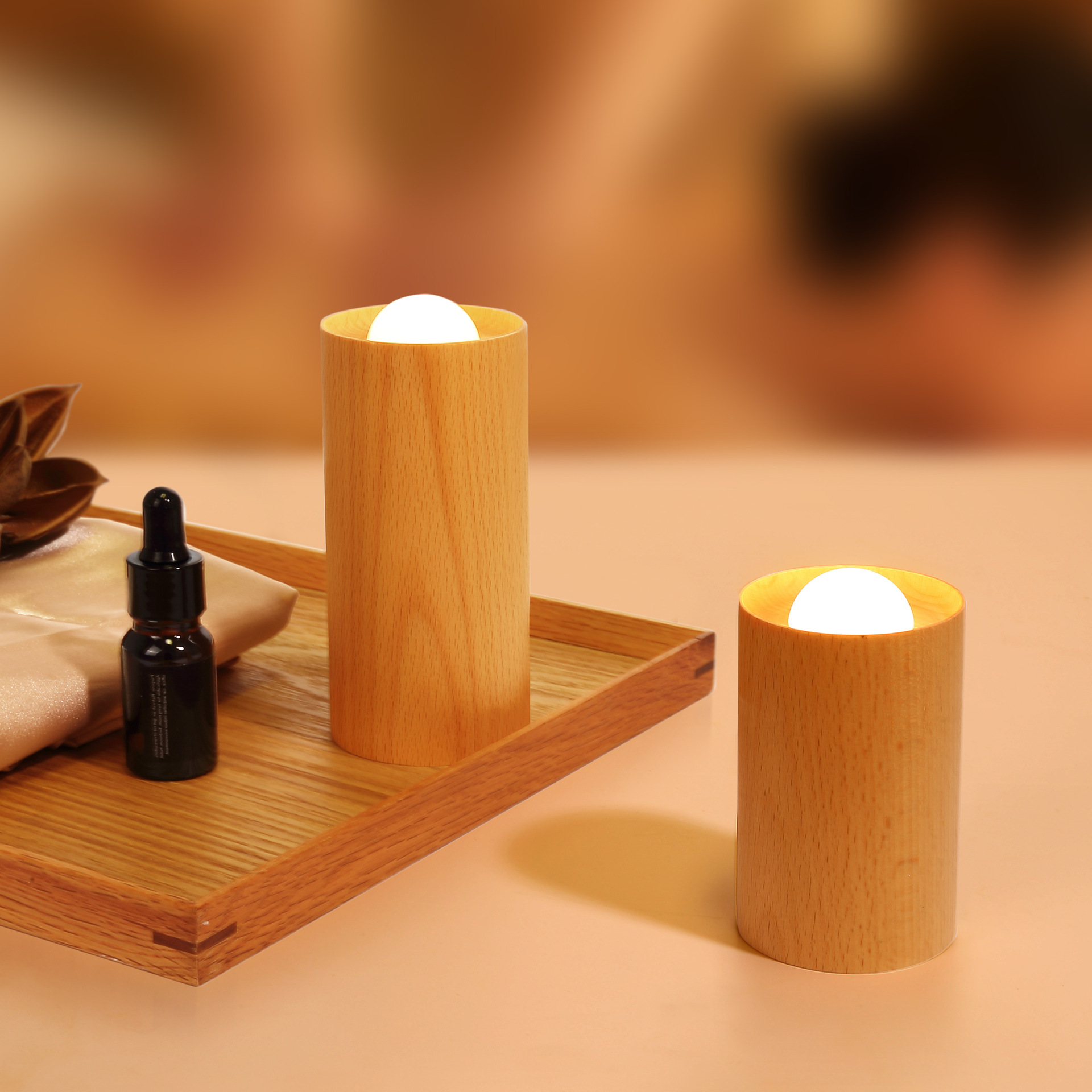 چراغ مدل شمع چوبی قابل شارژ کد 41308